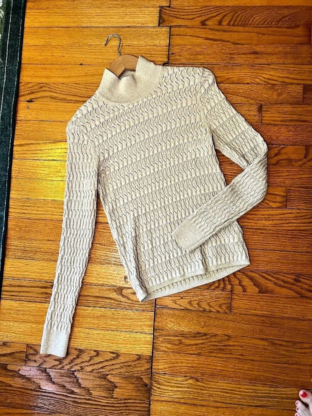Gap Textured Turtleneck Sweater Cream Medium
